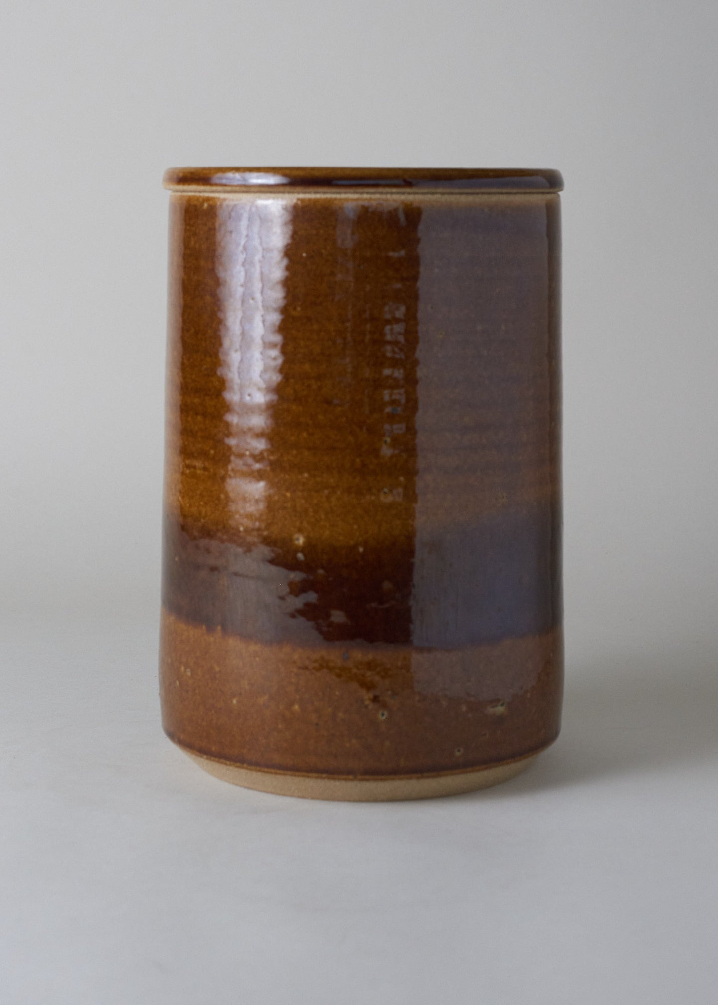 Large Canister in Dark Amber - Victoria Morris Pottery
