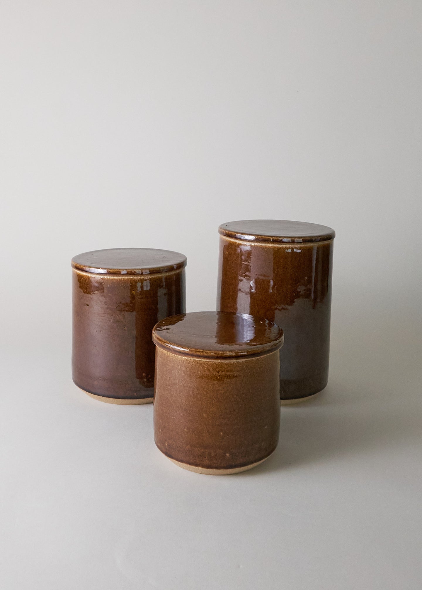 Medium Canister in Dark Amber - Victoria Morris Pottery