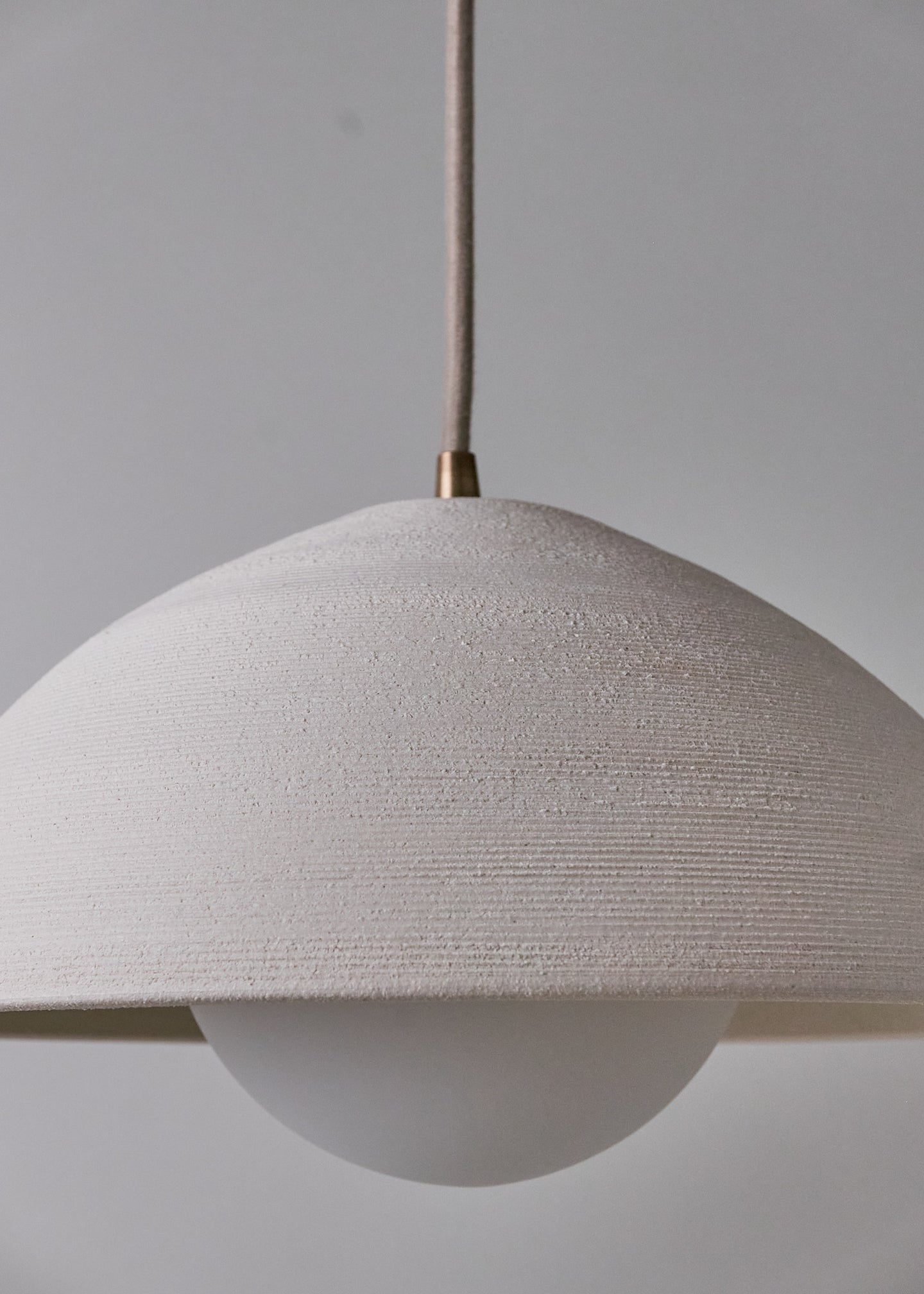 Una Hanging Pendant  in Combed Chalk - Victoria Morris Pottery