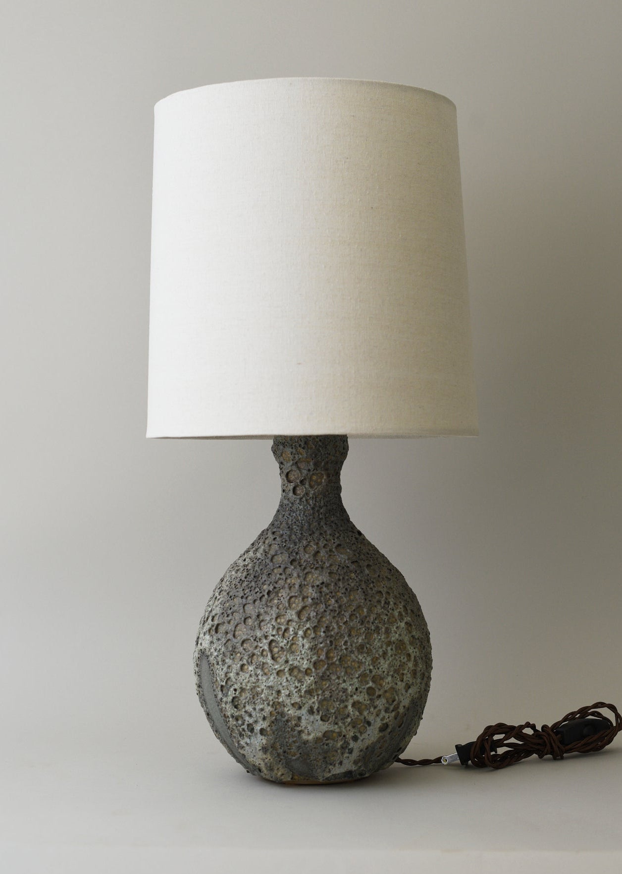 Large Iris Lamp in Poured Sea Foam - Victoria Morris Pottery