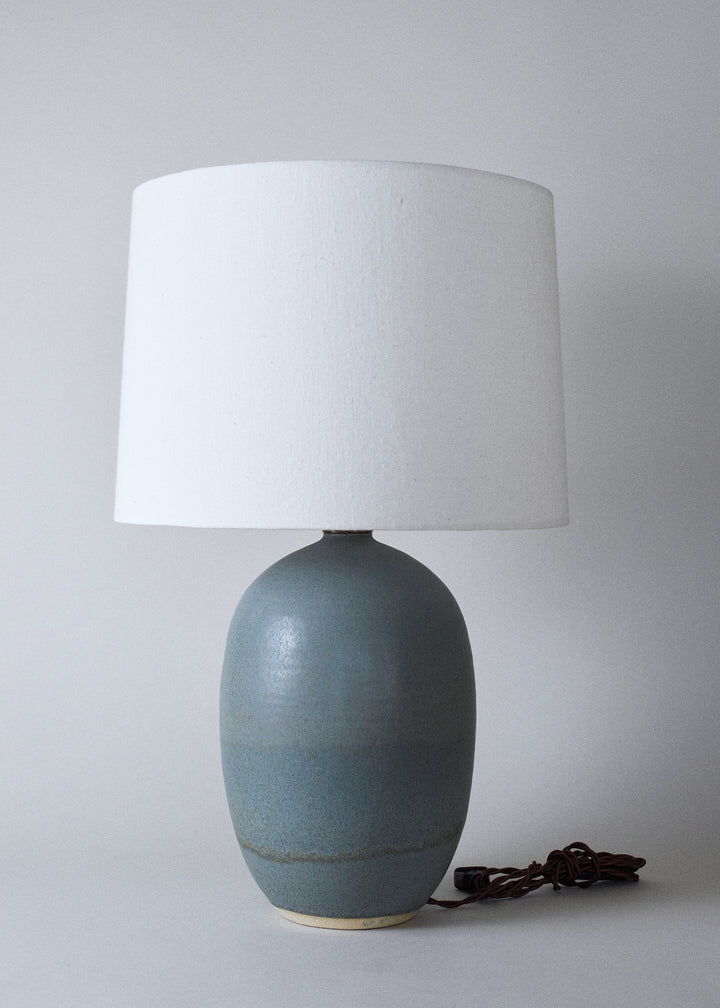 Large Oval Lamp in Lake Blue - Victoria Morris Pottery