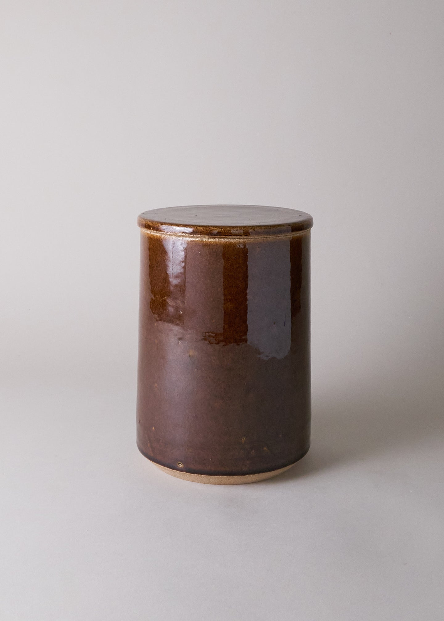 Medium Canister in Dark Amber - Victoria Morris Pottery