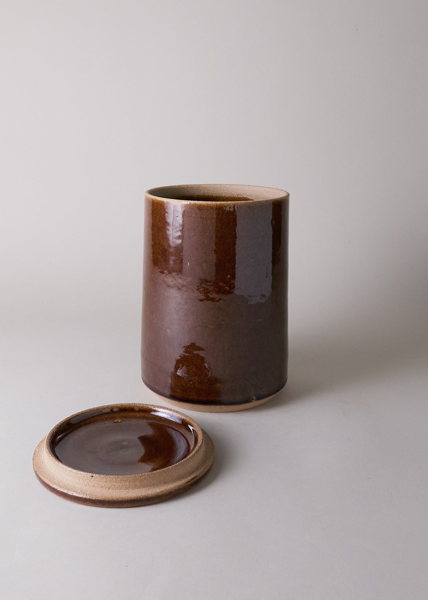 Medium Canister in Dark Amber - Victoria Morris Pottery