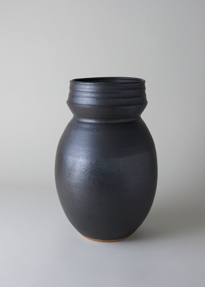 Flora Series Vase No.16 in Iron Black - Victoria Morris Pottery
