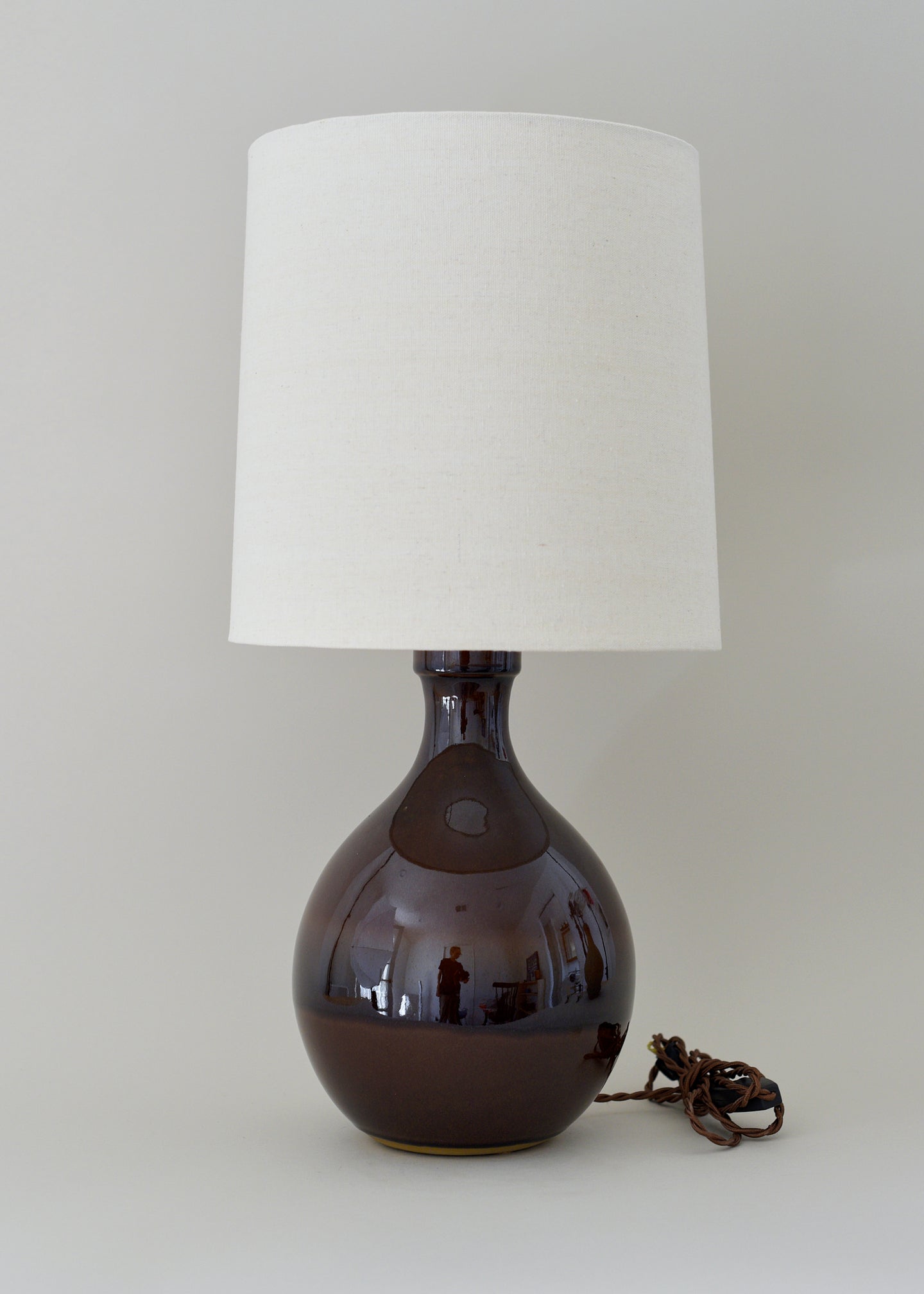Large Iris Lamp in Amber - Victoria Morris Pottery