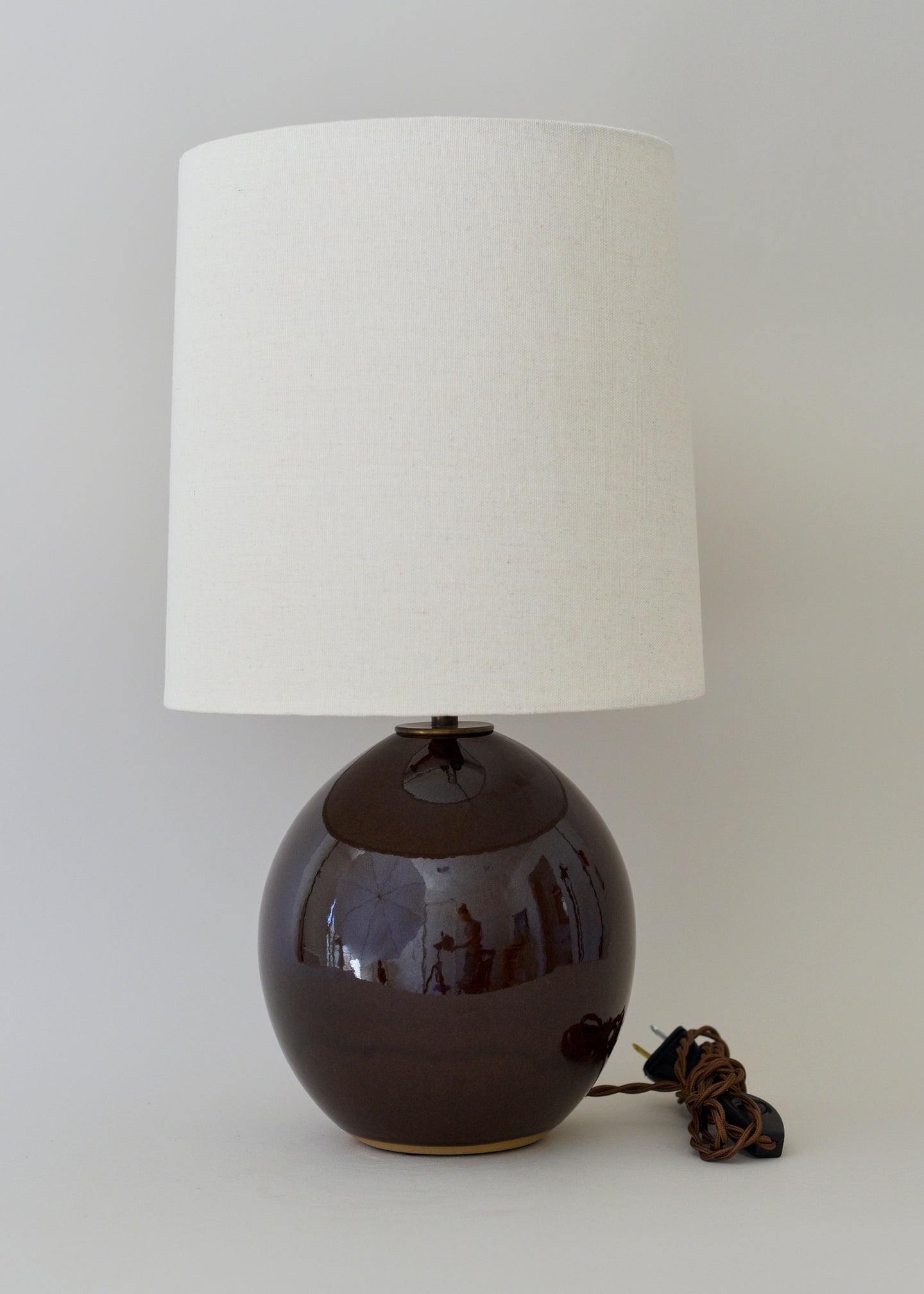 Small Orb Lamp in Dark Amber - Victoria Morris Pottery