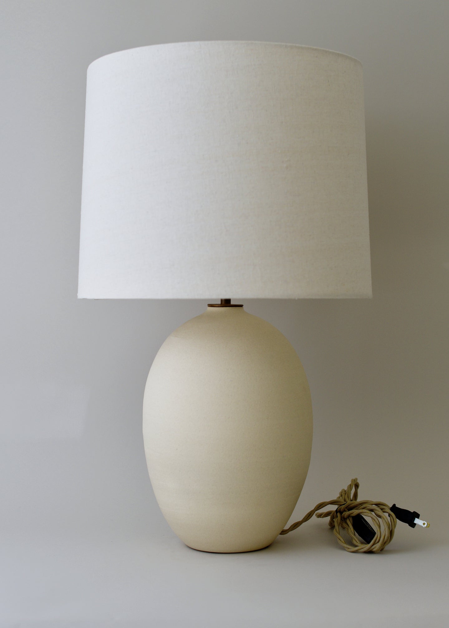 Large Oval Lamp in Chalk - Victoria Morris Pottery
