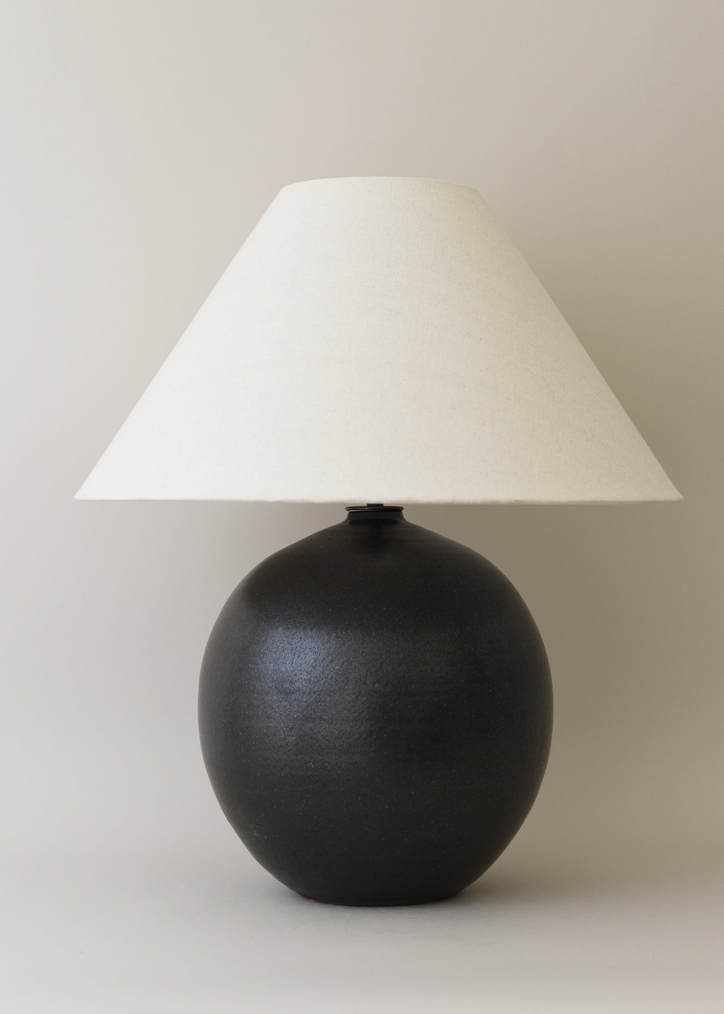 Large Orb Lamp in Iron Black with Empire Shade - Victoria Morris Pottery