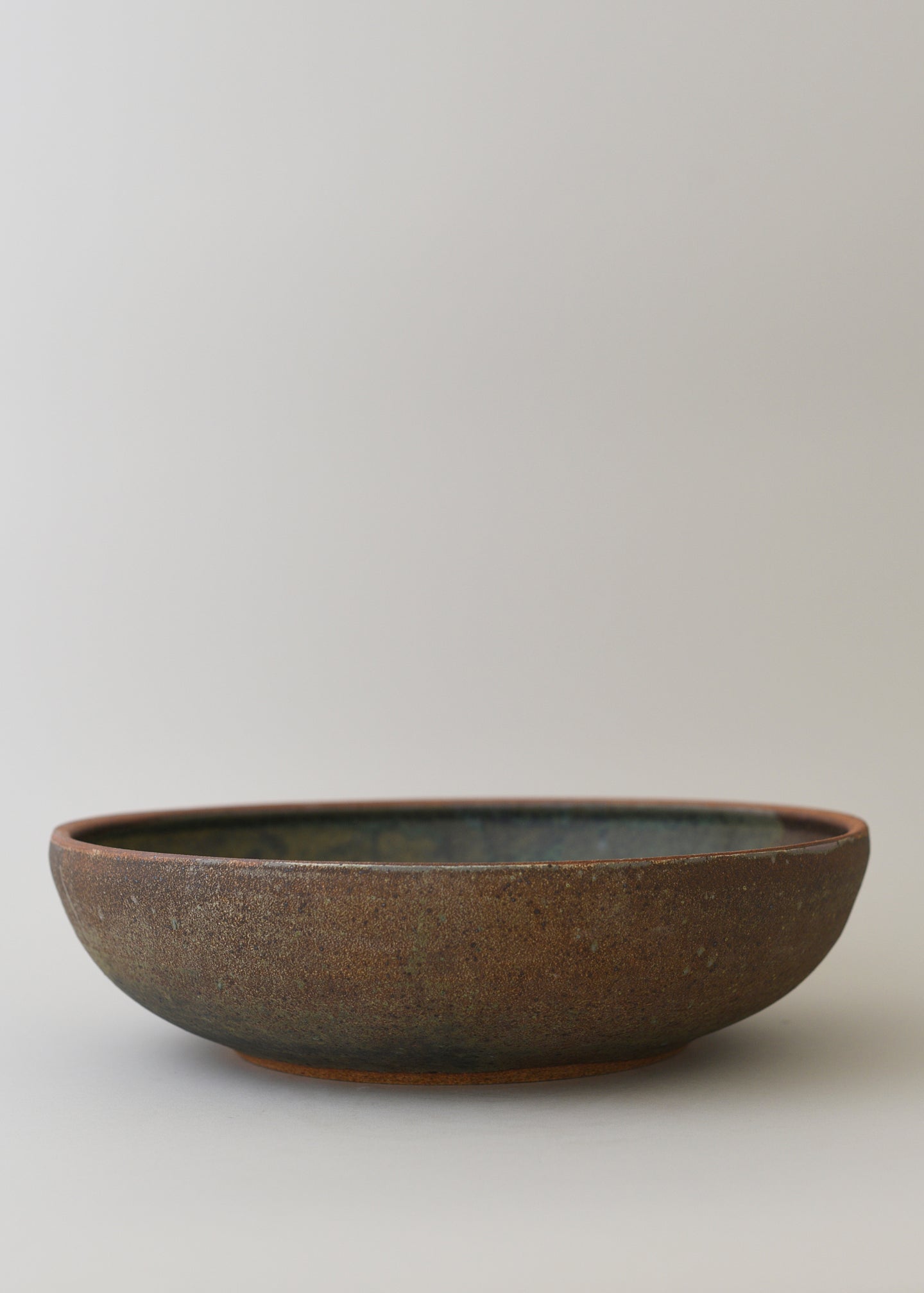 Large Low Rounded Bowl in Lichen - Victoria Morris Pottery