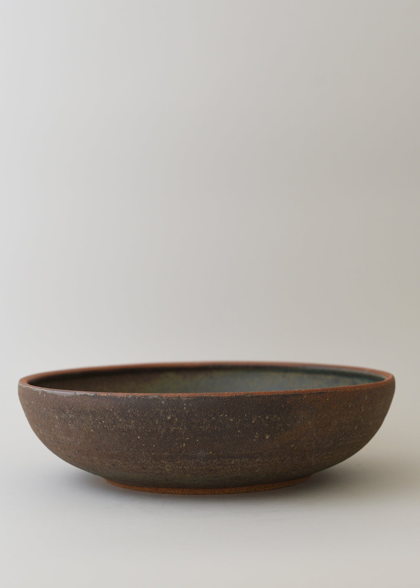 Large Low Rounded Bowl in Lichen - Victoria Morris Pottery