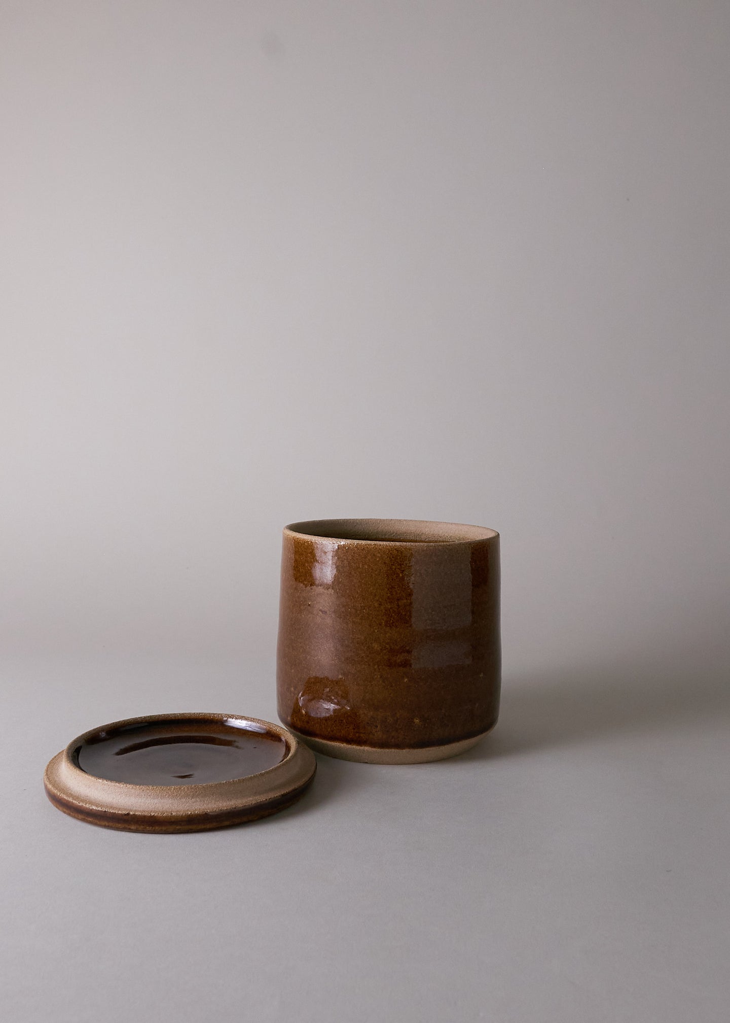 Extra Small Canister in Dark Amber - Victoria Morris Pottery