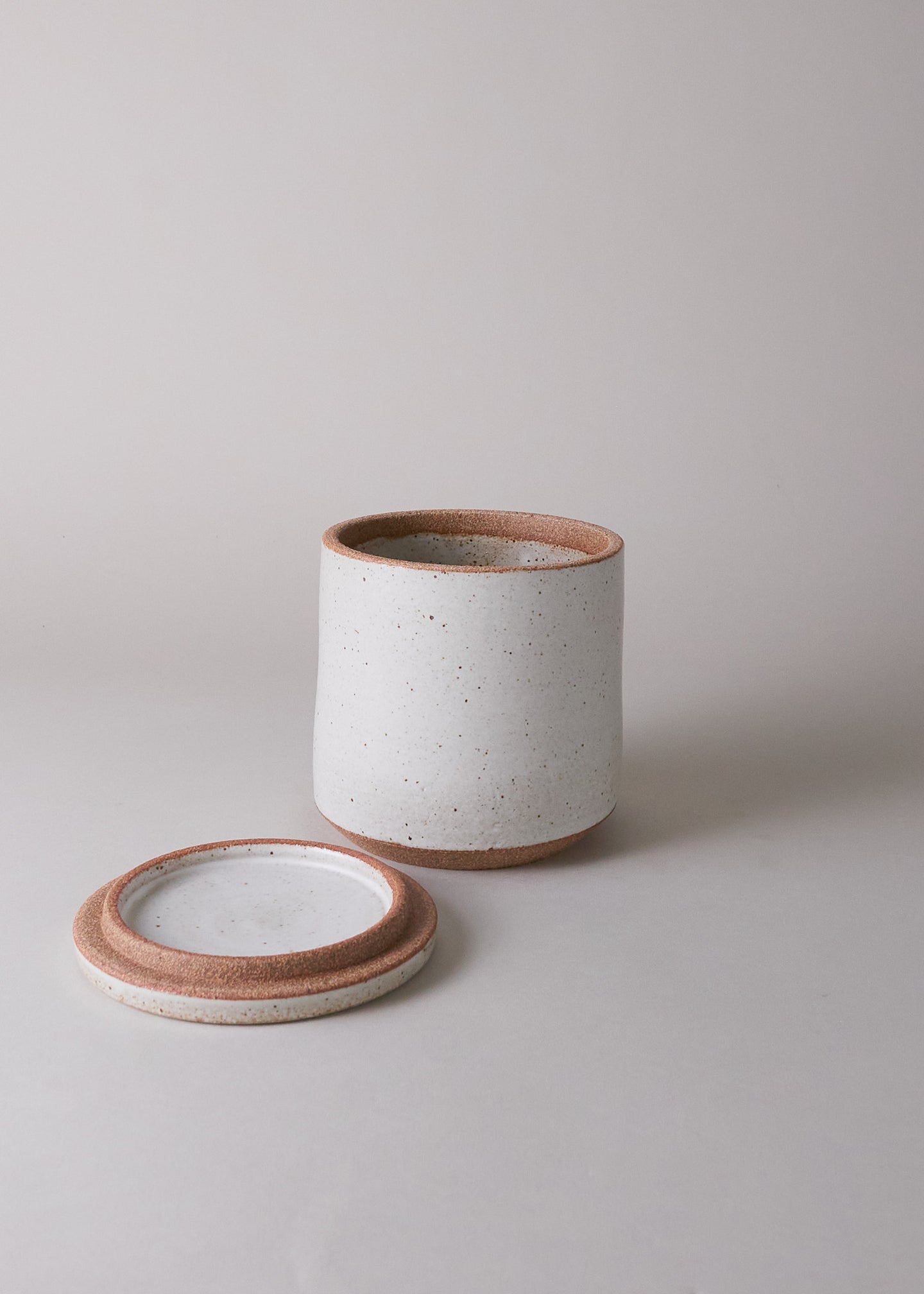 Extra Small Canister in Flecked Ivory - Victoria Morris Pottery
