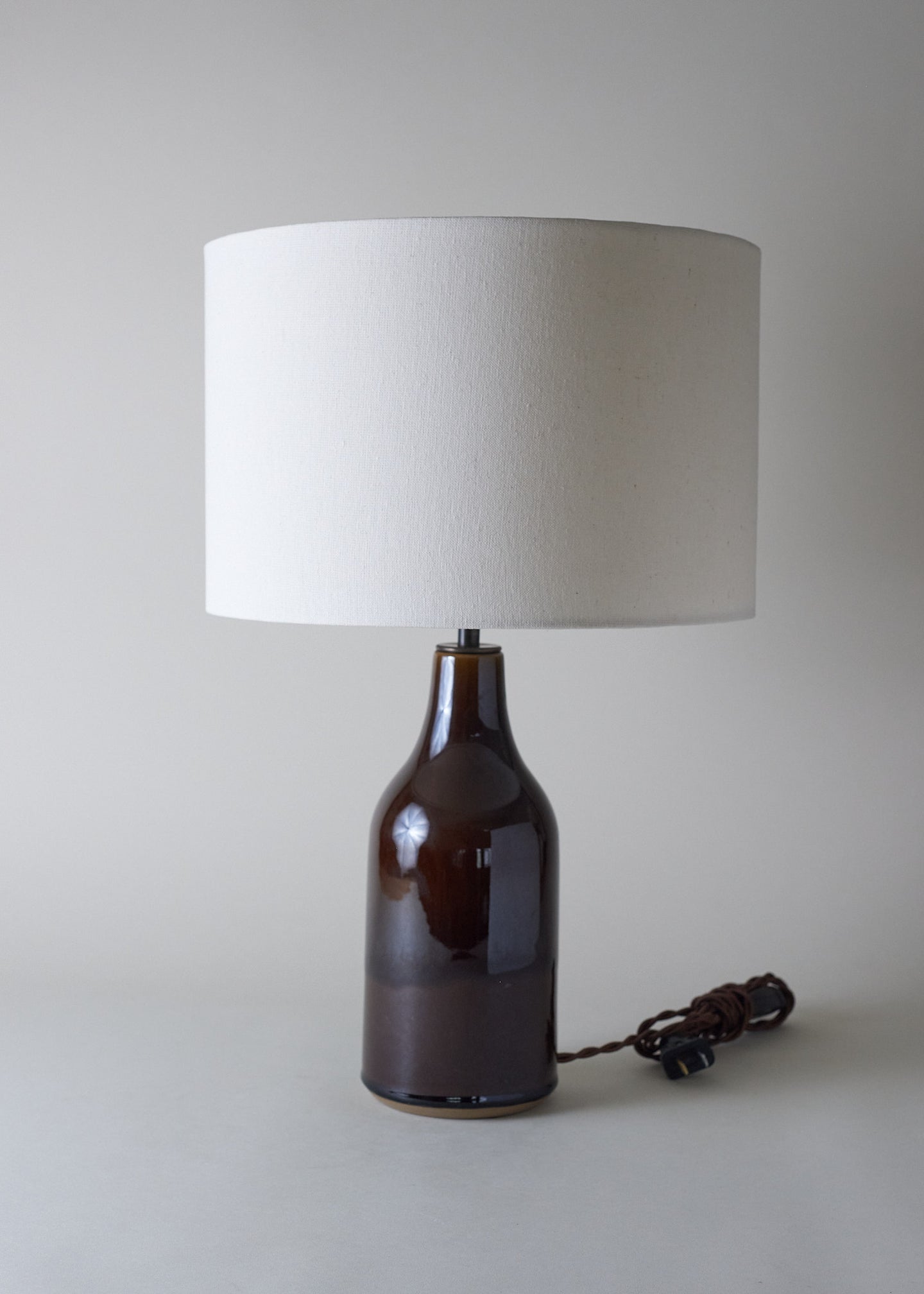 Small Bottle Lamp In Dark Amber - Victoria Morris Pottery