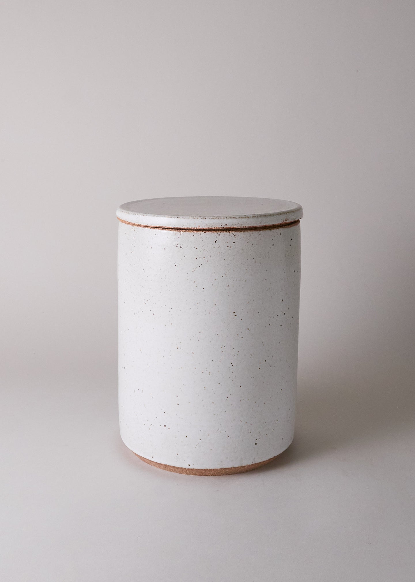 Large Canister in Flecked Ivory - Victoria Morris Pottery