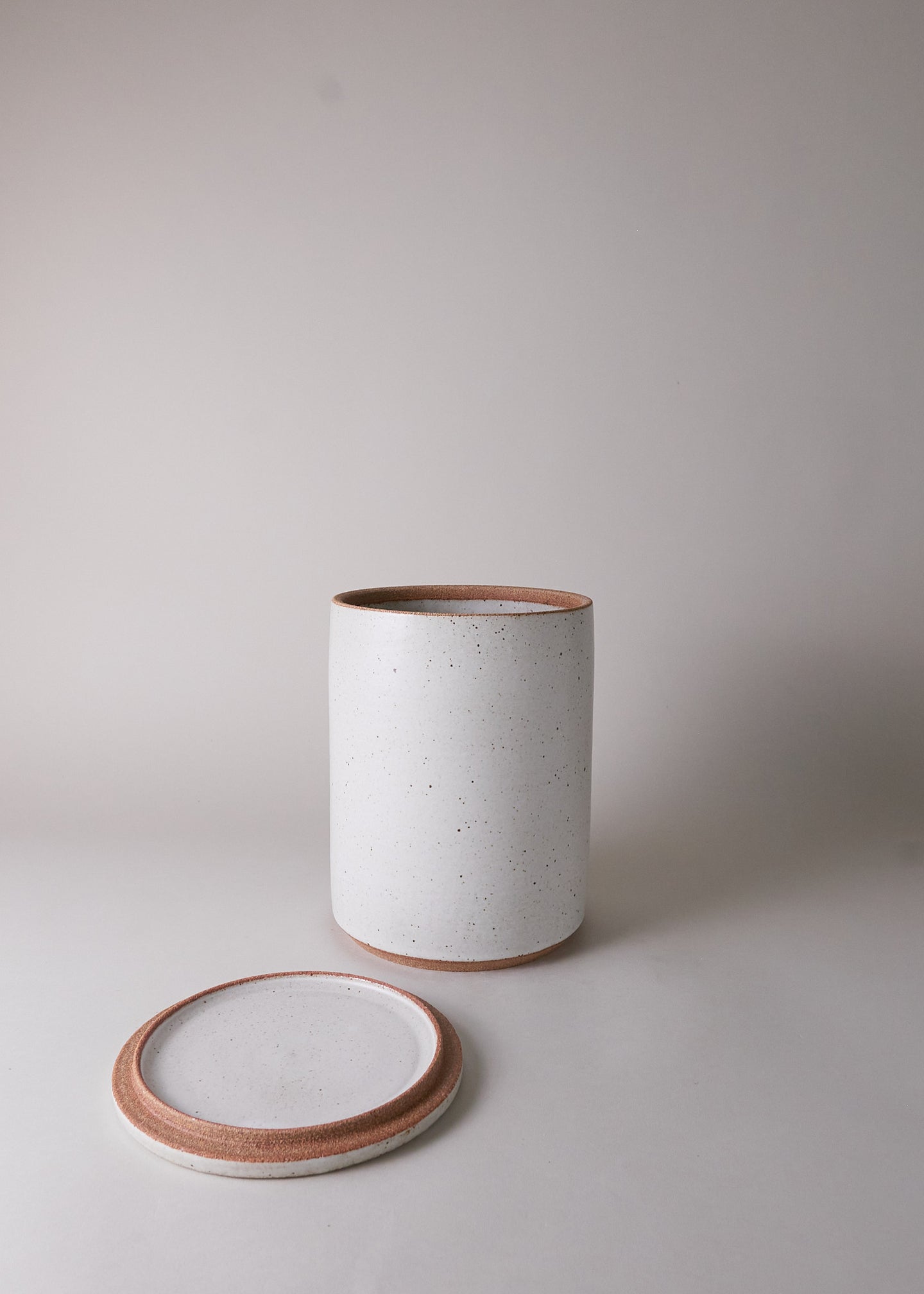 Large Canister in Flecked Ivory - Victoria Morris Pottery