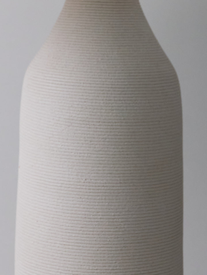 Large Bottle Lamp in Combed Chalk - Victoria Morris Pottery