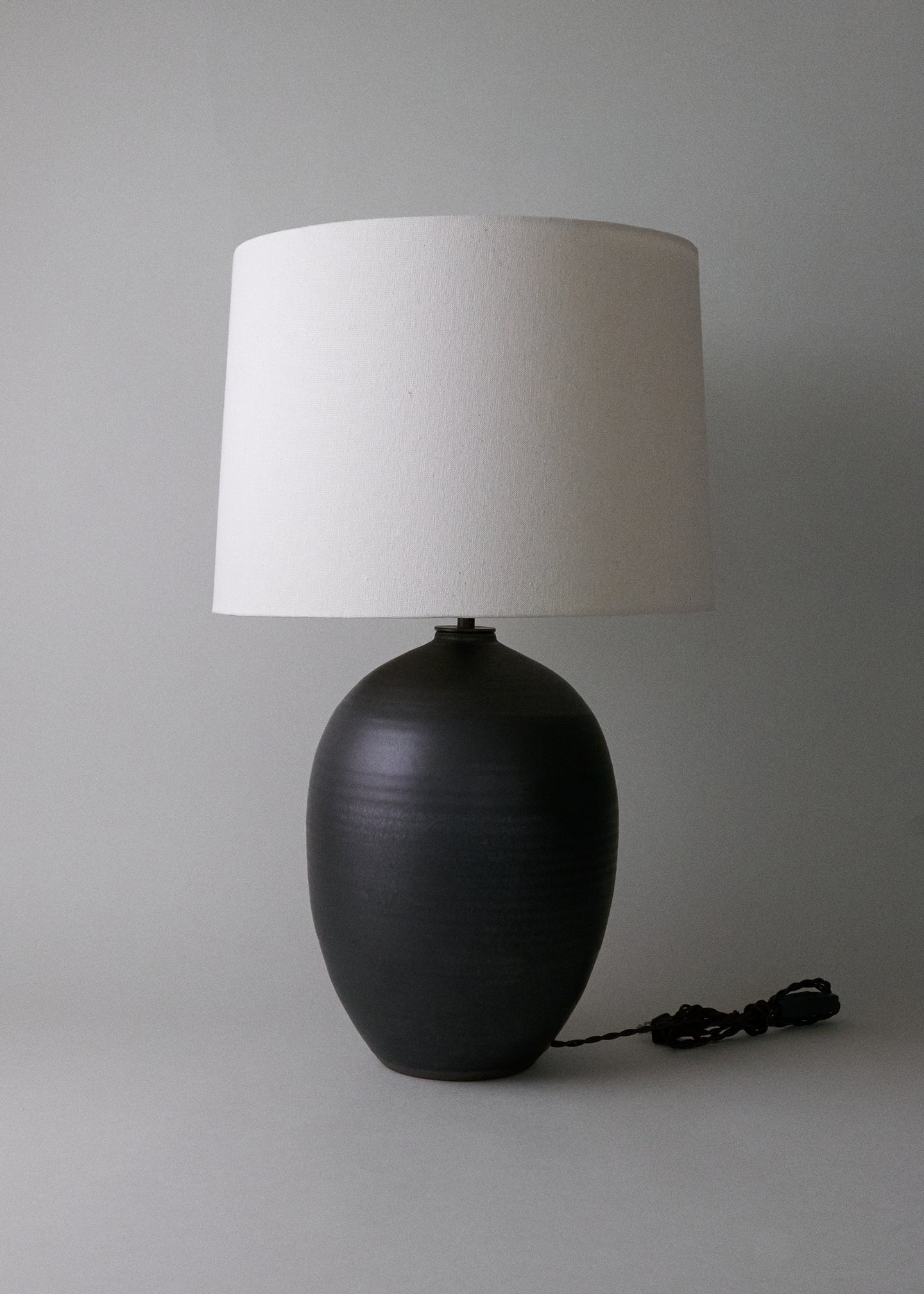 Large Oval Lamp in Iron Black - Victoria Morris Pottery