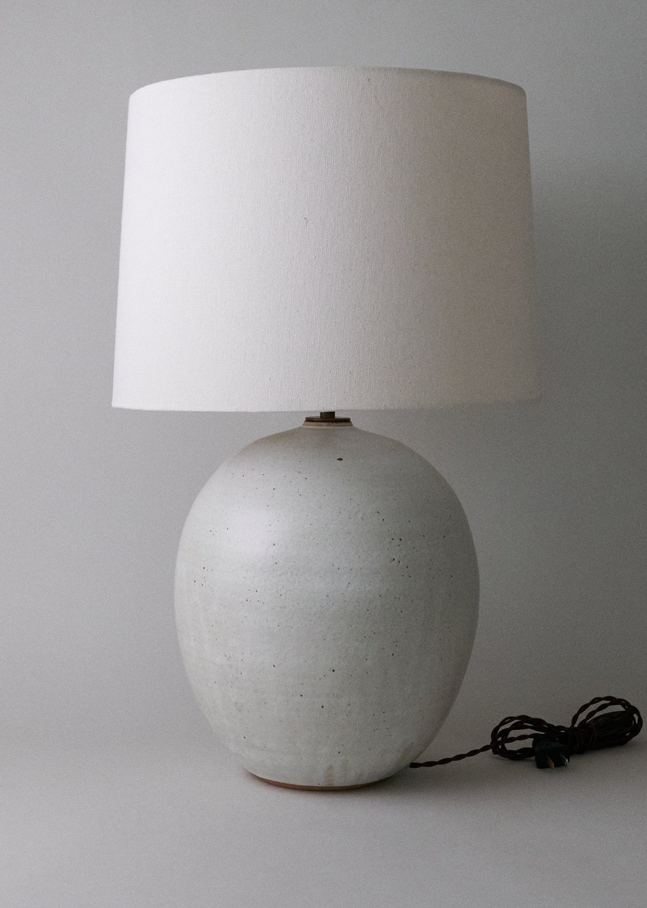 Large Orb Lamp in Flecked Ivory - Victoria Morris Pottery
