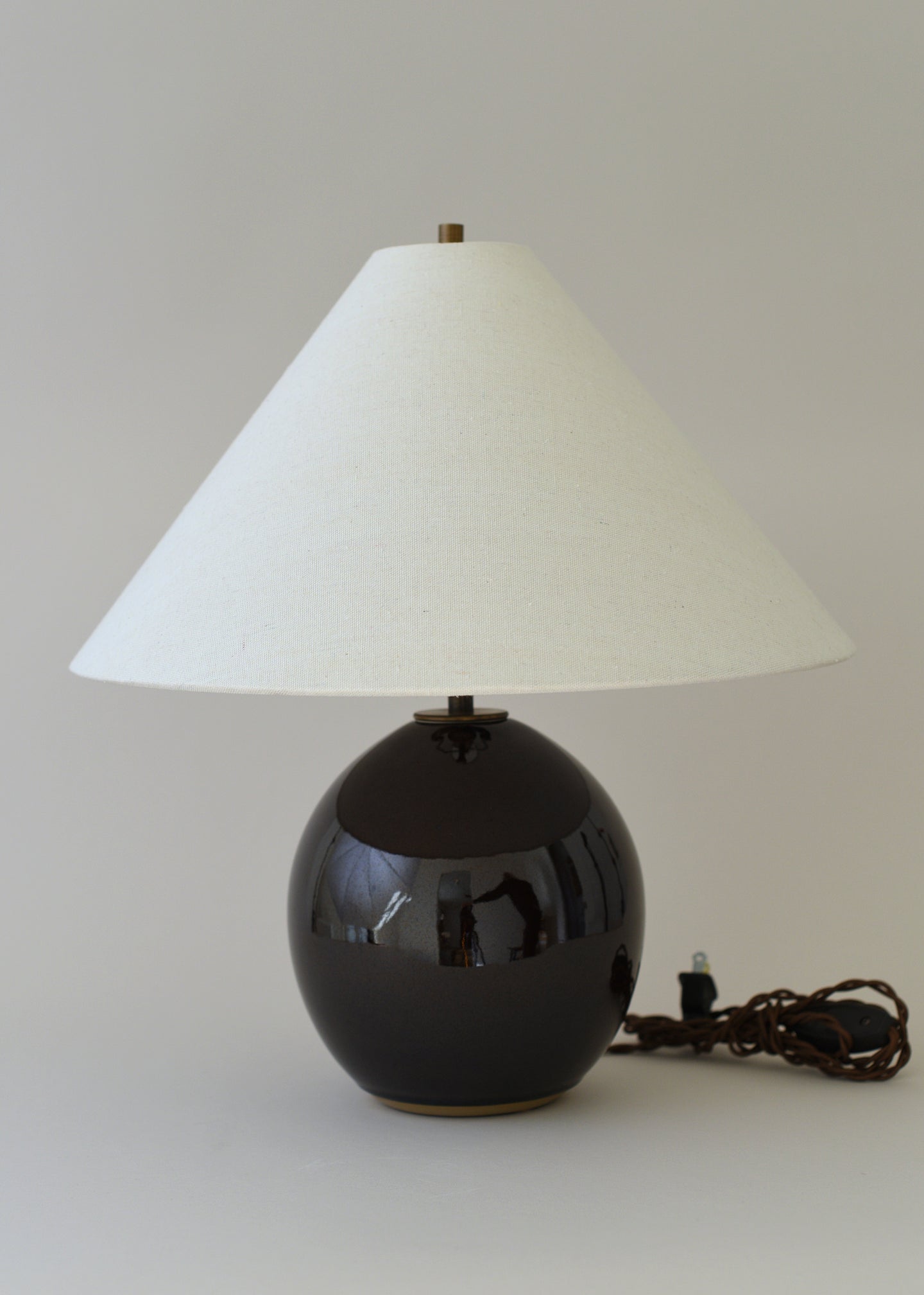 Small Orb Lamp in Amber - Victoria Morris Pottery