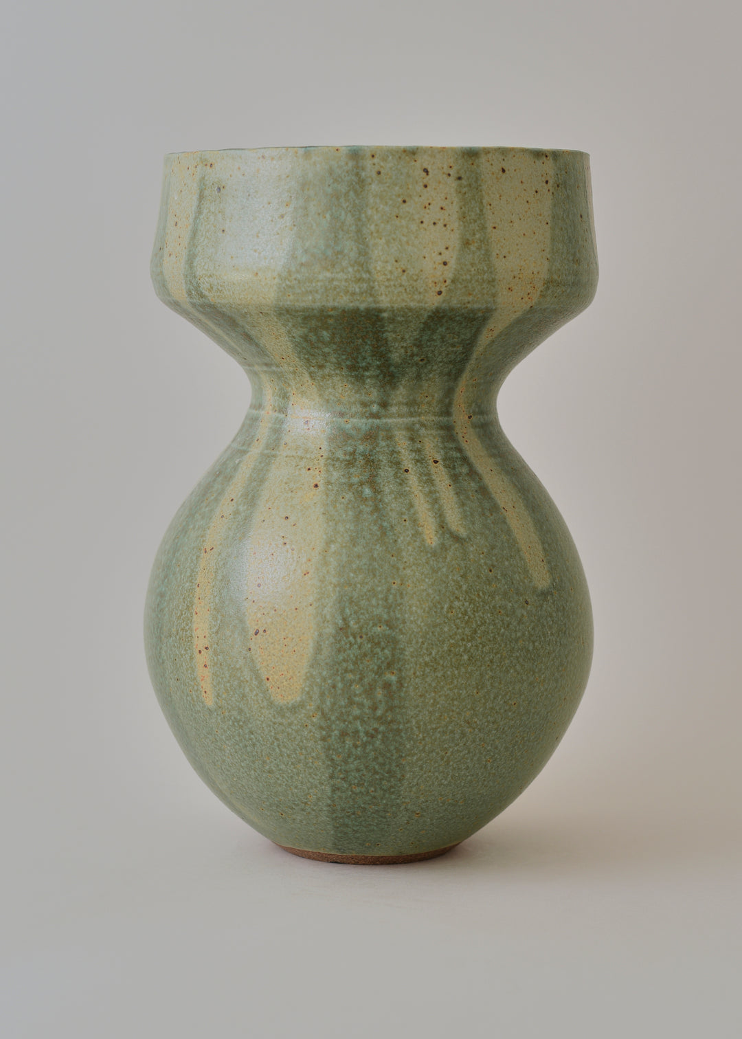 Extra Large Flora Series Vase in Poured Copper Green - Victoria Morris Pottery