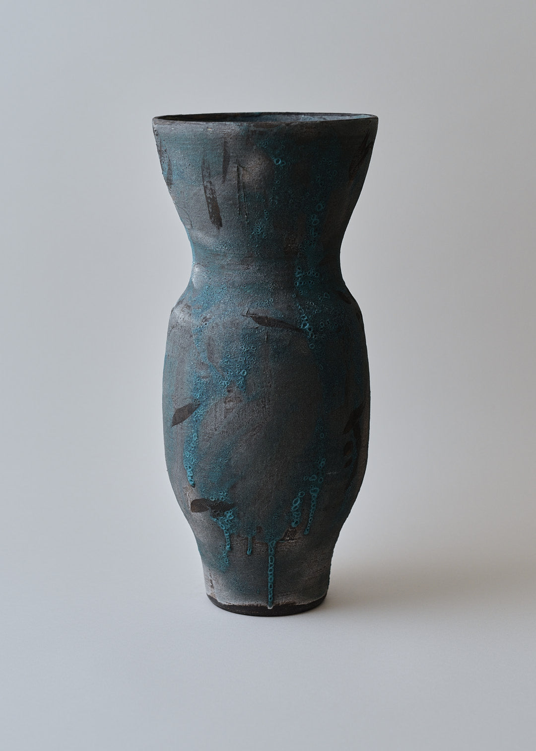 Large Lucy Series Vase no. 6 in Brushed Turquoise - Victoria Morris Pottery