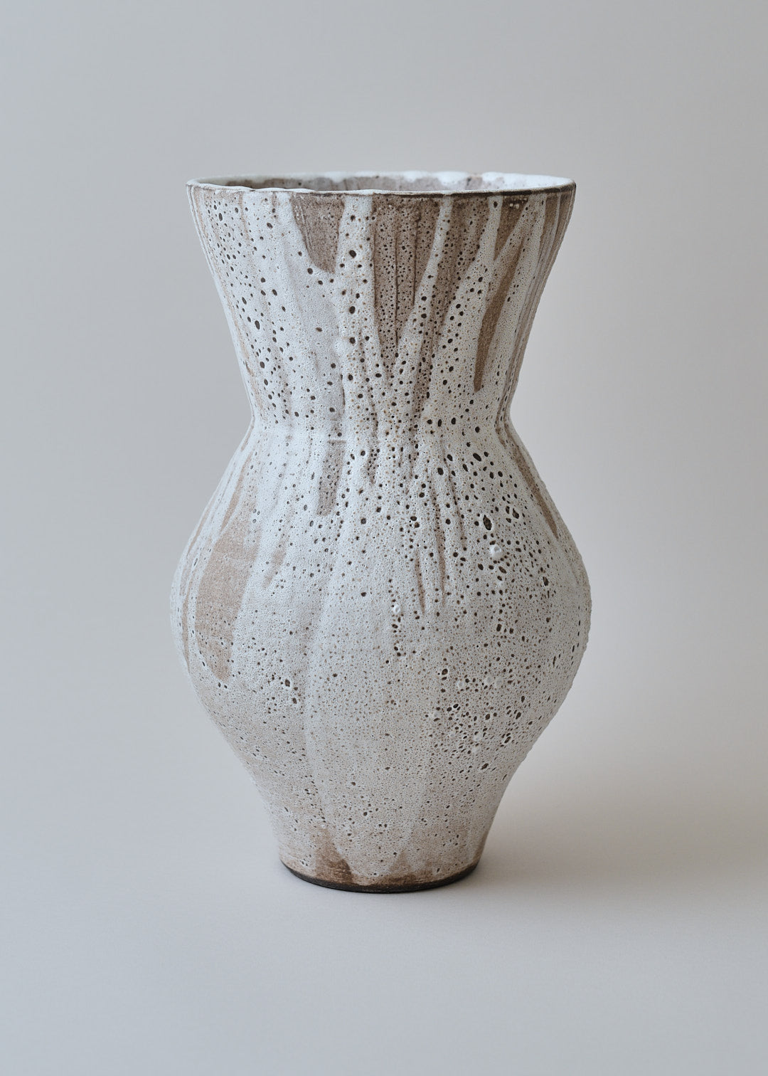 Artist Series Deco Series Vase in Poured White - Victoria Morris Pottery