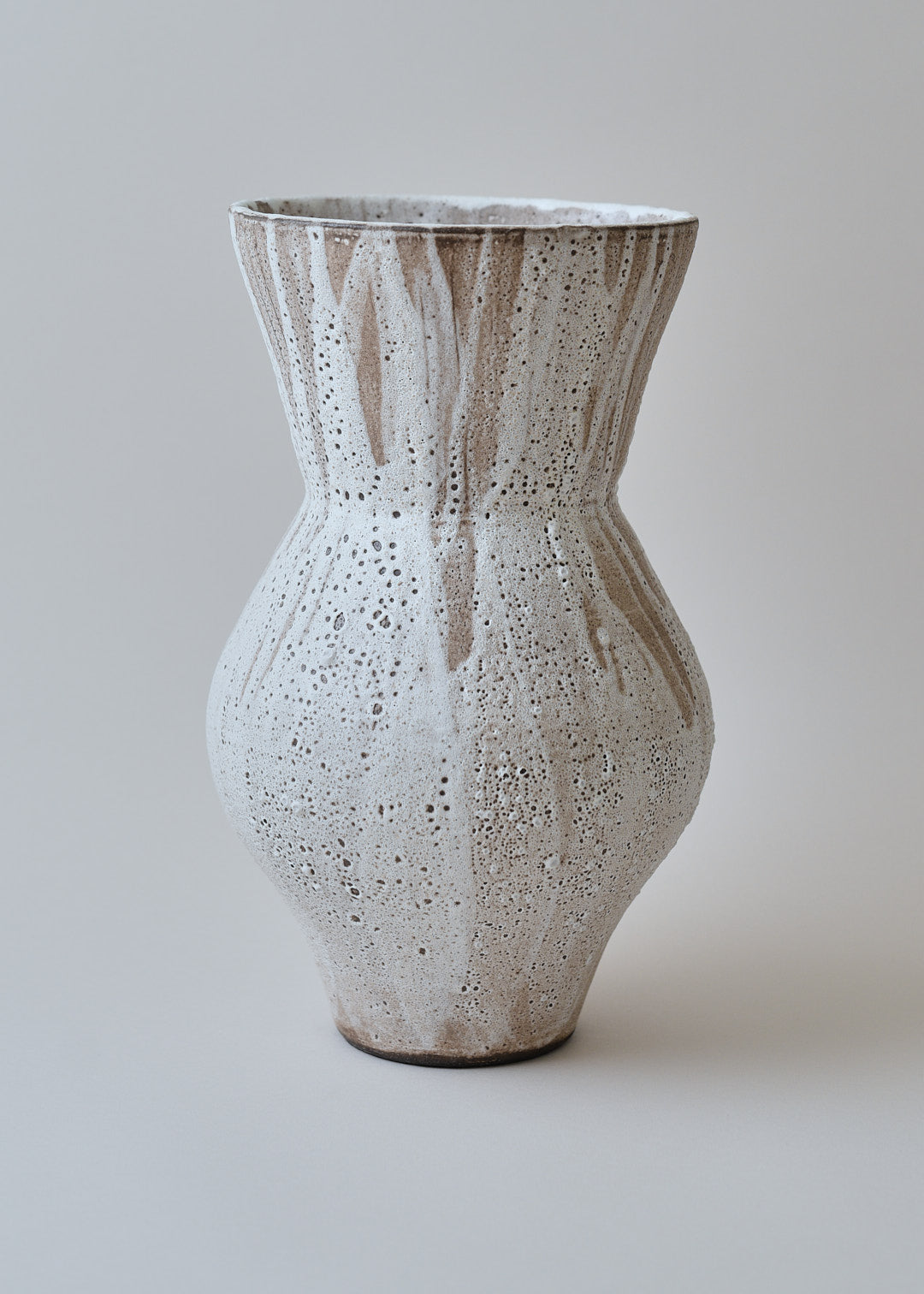 Artist Series Deco Series Vase in Poured White - Victoria Morris Pottery