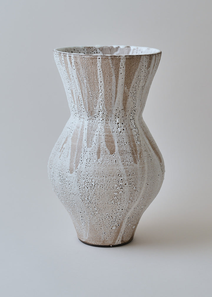 Artist Series Deco Series Vase in Poured White - Victoria Morris Pottery