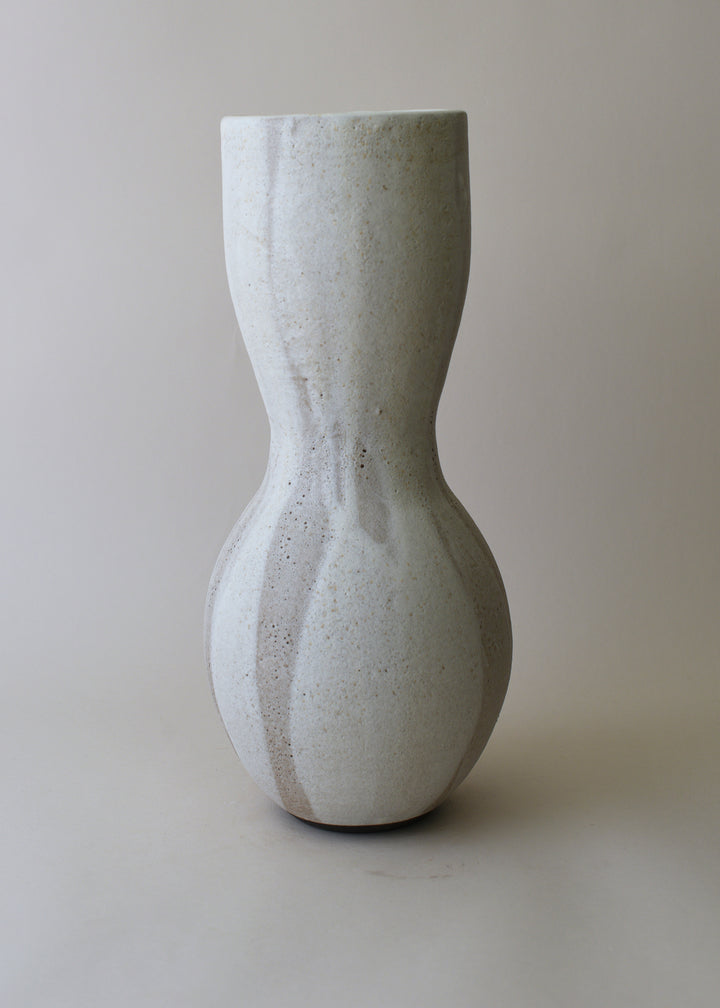 Extra Large Deco Vase in Poured White - Victoria Morris Pottery
