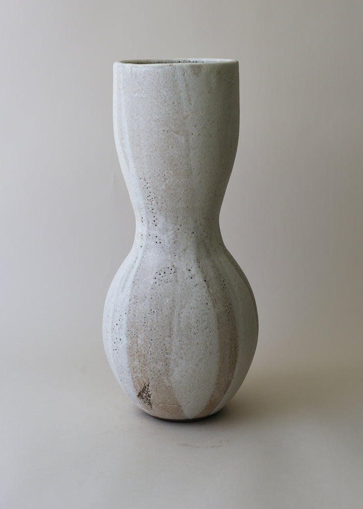 Extra Large Deco Vase in Poured White - Victoria Morris Pottery