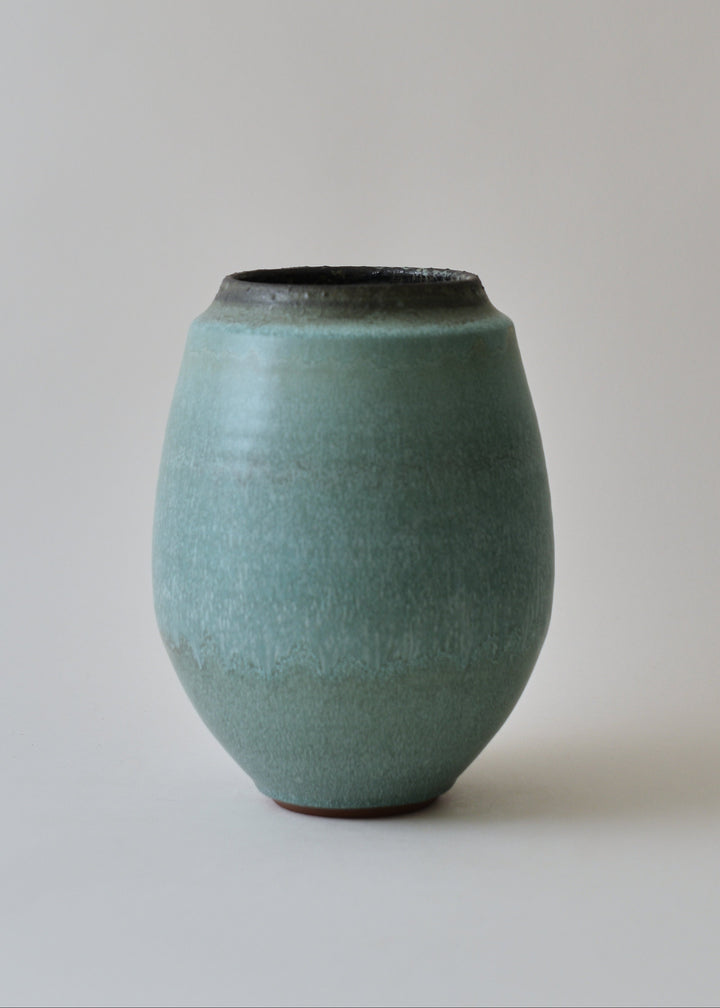 Oval Series Vase in Bronzed Jade - Victoria Morris Pottery