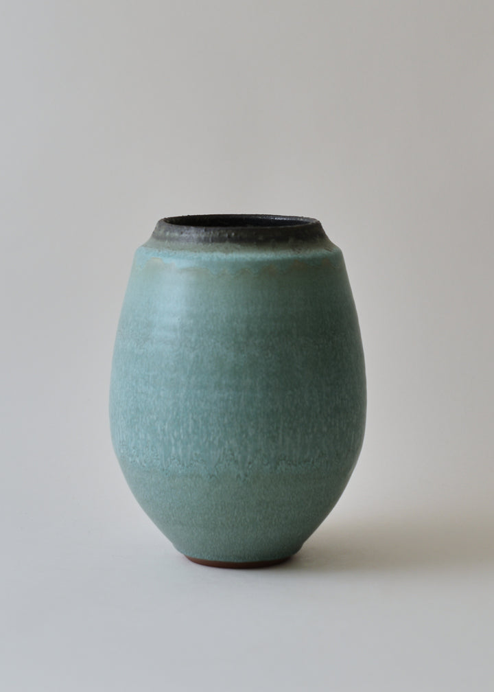 Oval Series Vase in Bronzed Jade - Victoria Morris Pottery