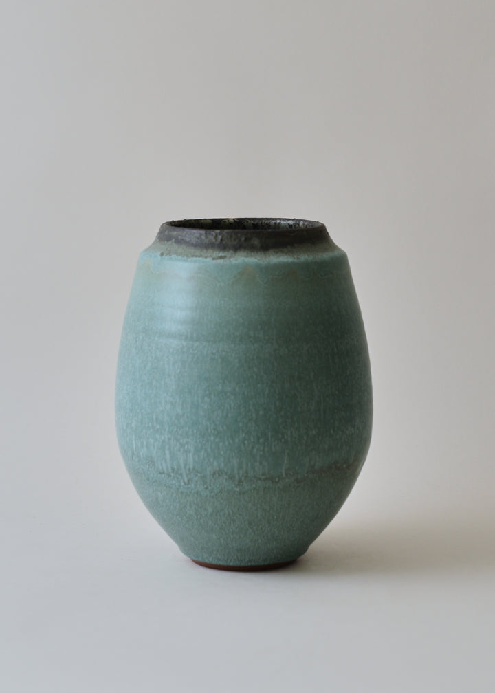 Oval Series Vase in Bronzed Jade - Victoria Morris Pottery