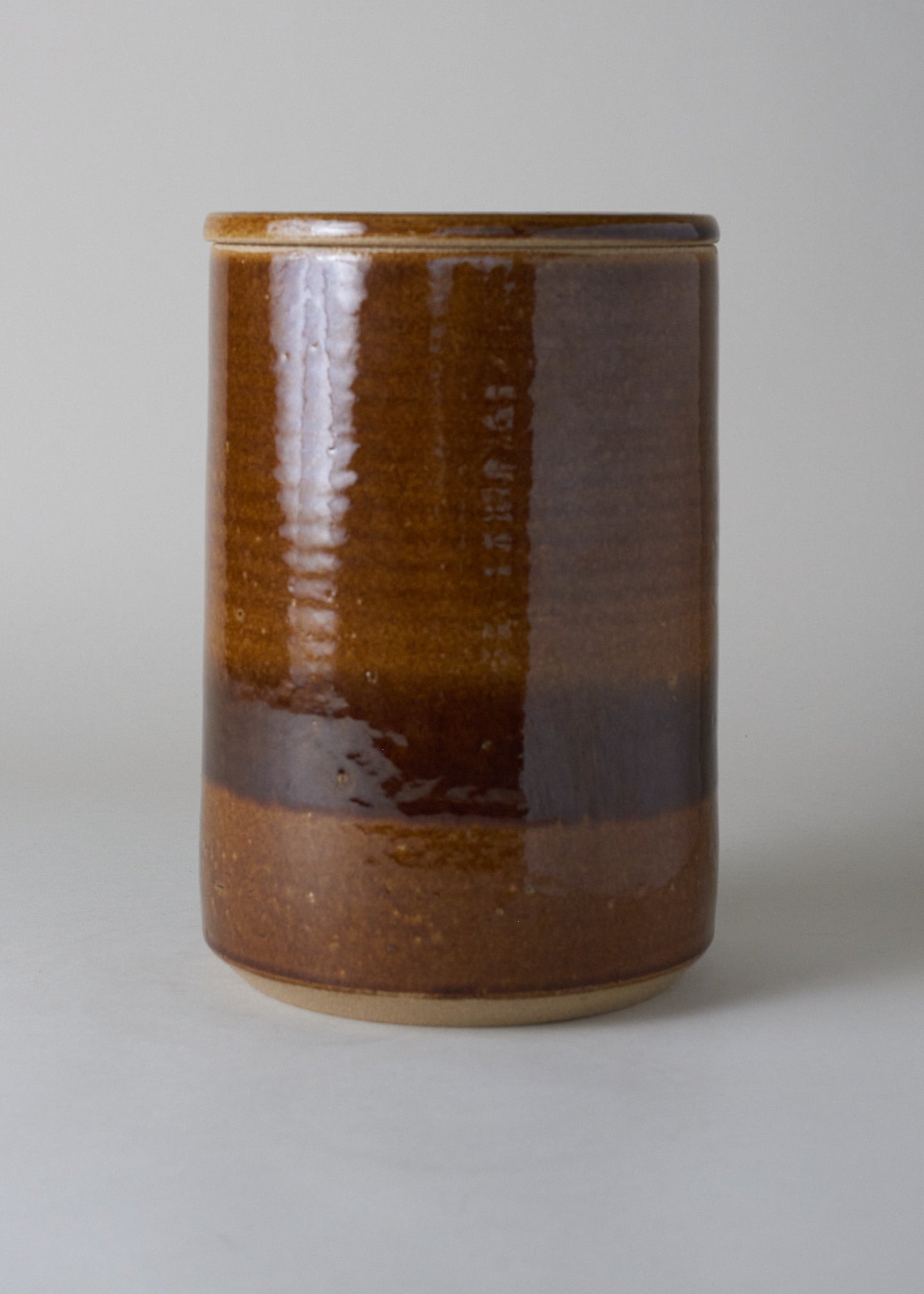 Large Canister in Dark Amber - Victoria Morris Pottery
