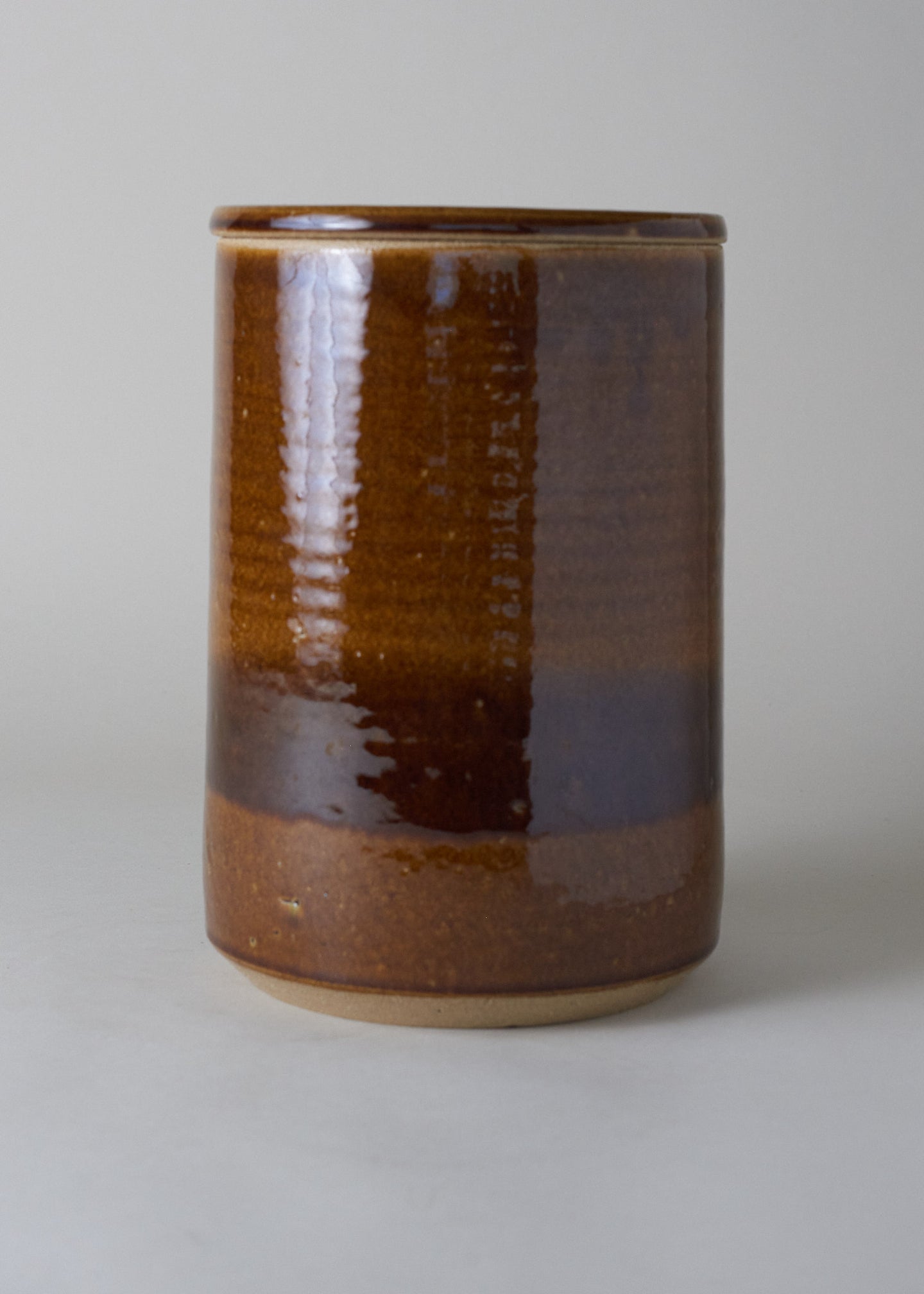 Large Canister in Dark Amber - Victoria Morris Pottery
