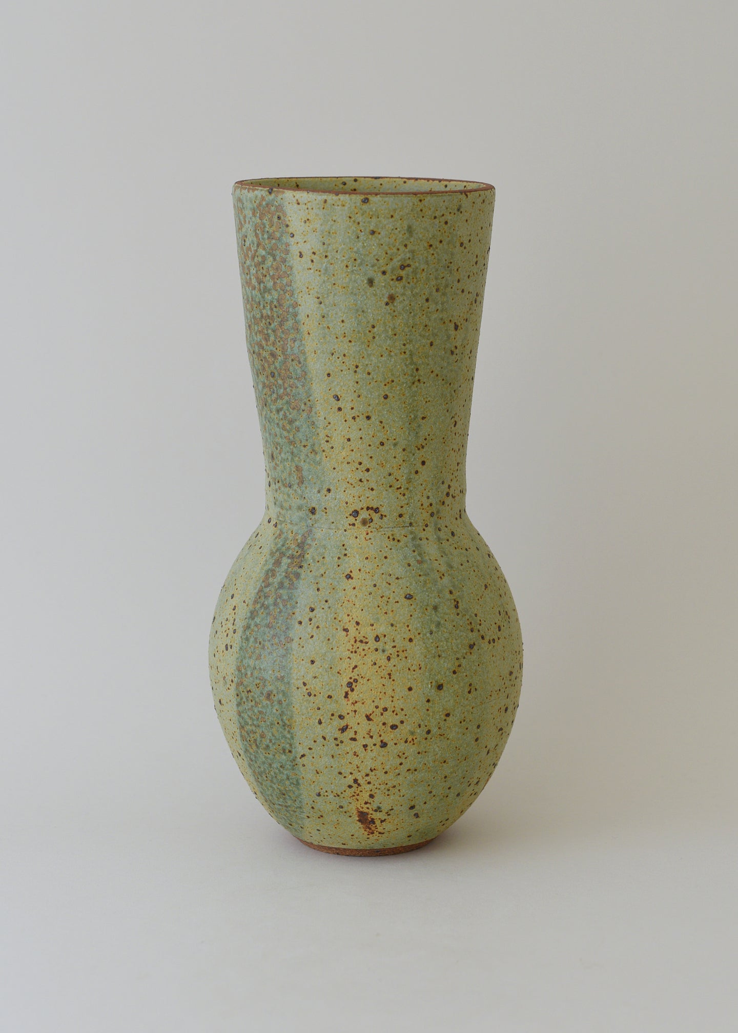 Large Deco Vase in Poured Copper Green - Victoria Morris Pottery