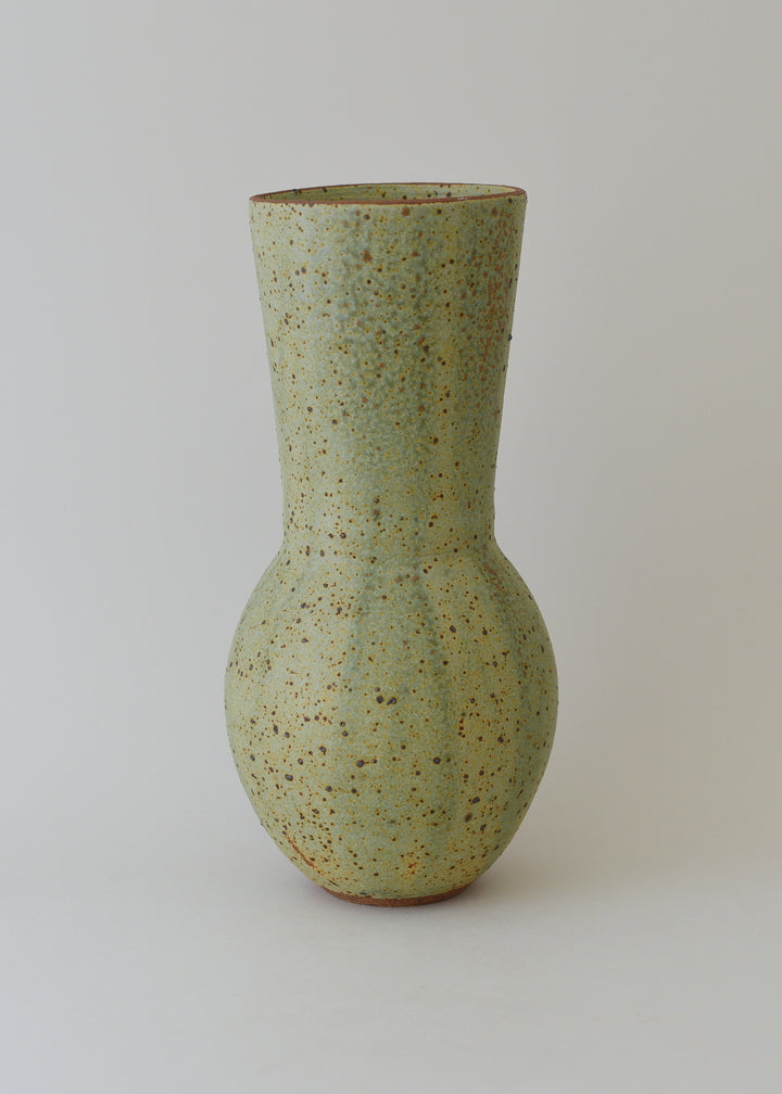 Large Deco Vase in Poured Copper Green - Victoria Morris Pottery