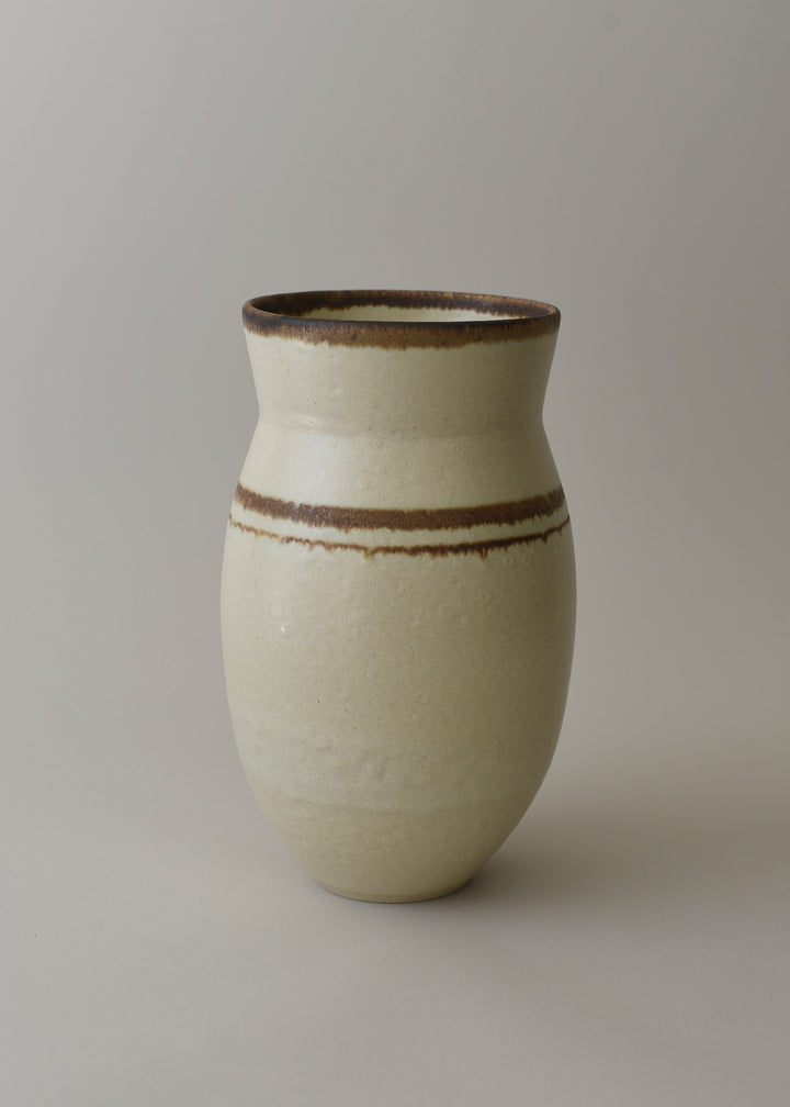Deco Series Vase in Bronze Stripe - Victoria Morris Pottery