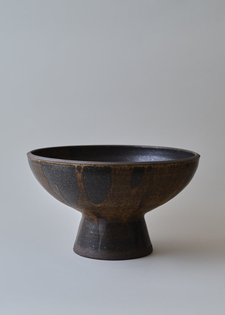 Large Footed Bowl in Live Oak - Victoria Morris Pottery