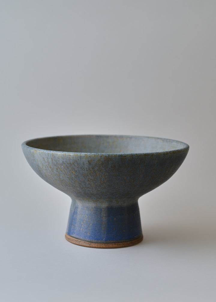 Large Footed Bowl in Lake Blue - Victoria Morris Pottery