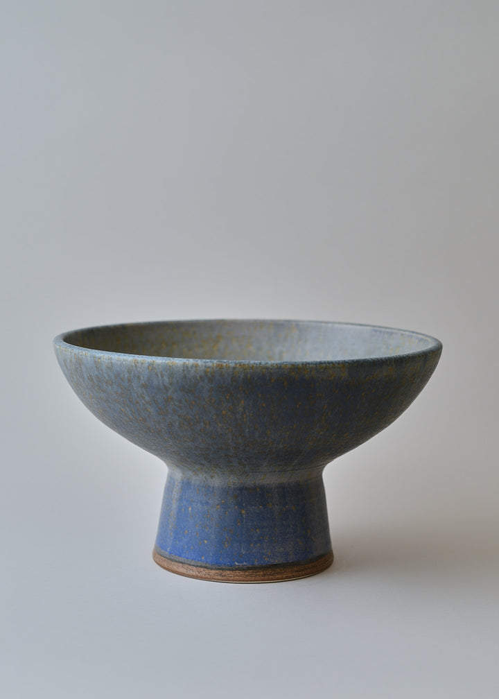 Large Footed Bowl in Lake Blue - Victoria Morris Pottery