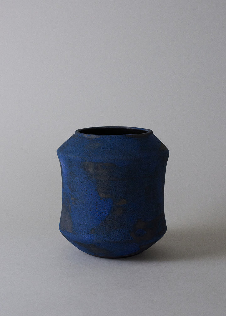 Elle Series Vase in Brushed Cobalt - Victoria Morris Pottery