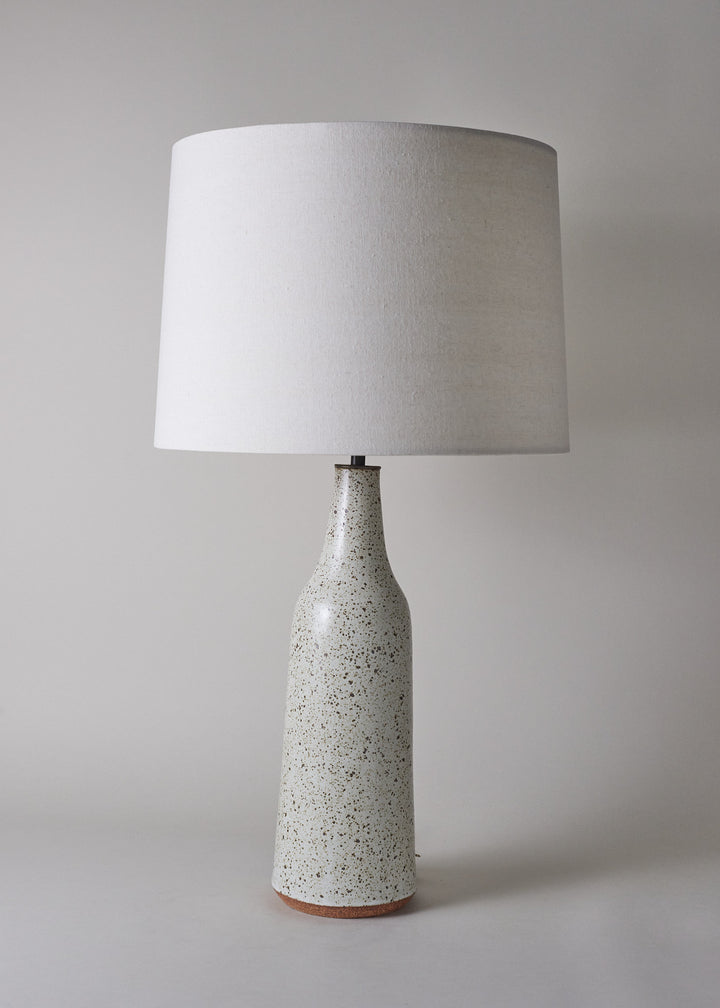 Elongated Bottle Lamp in Mottled Ivory - Victoria Morris Pottery