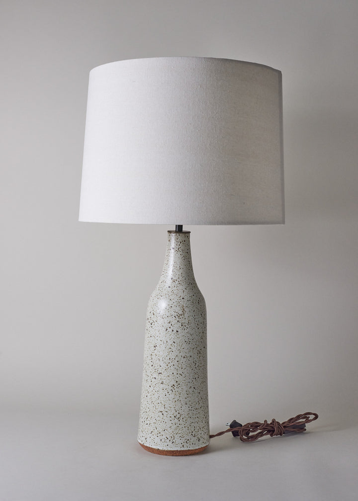 Elongated Bottle Lamp in Mottled Ivory - Victoria Morris Pottery