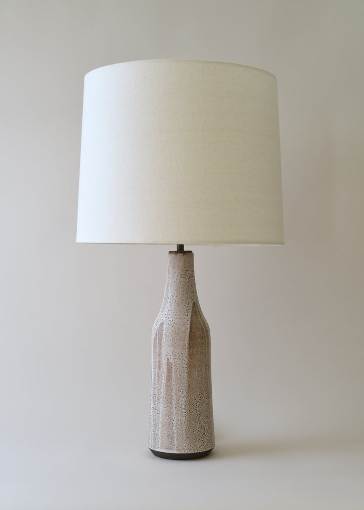 Elongated Bottle Lamp in Poured White - Victoria Morris Pottery