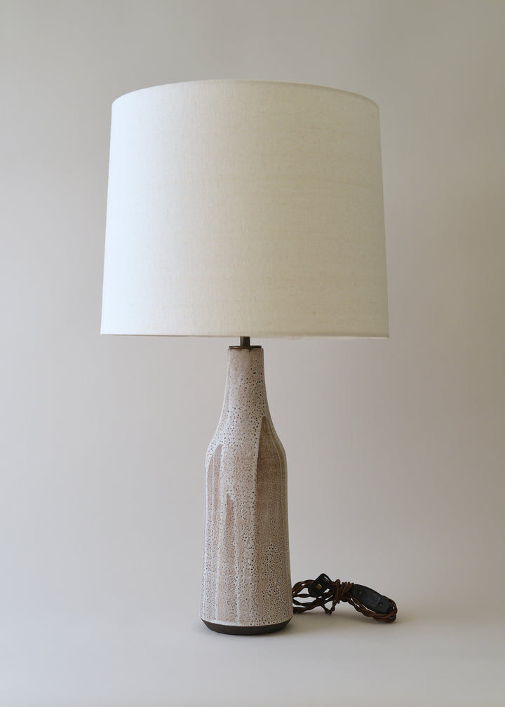 Elongated Bottle Lamp in Poured White - Victoria Morris Pottery