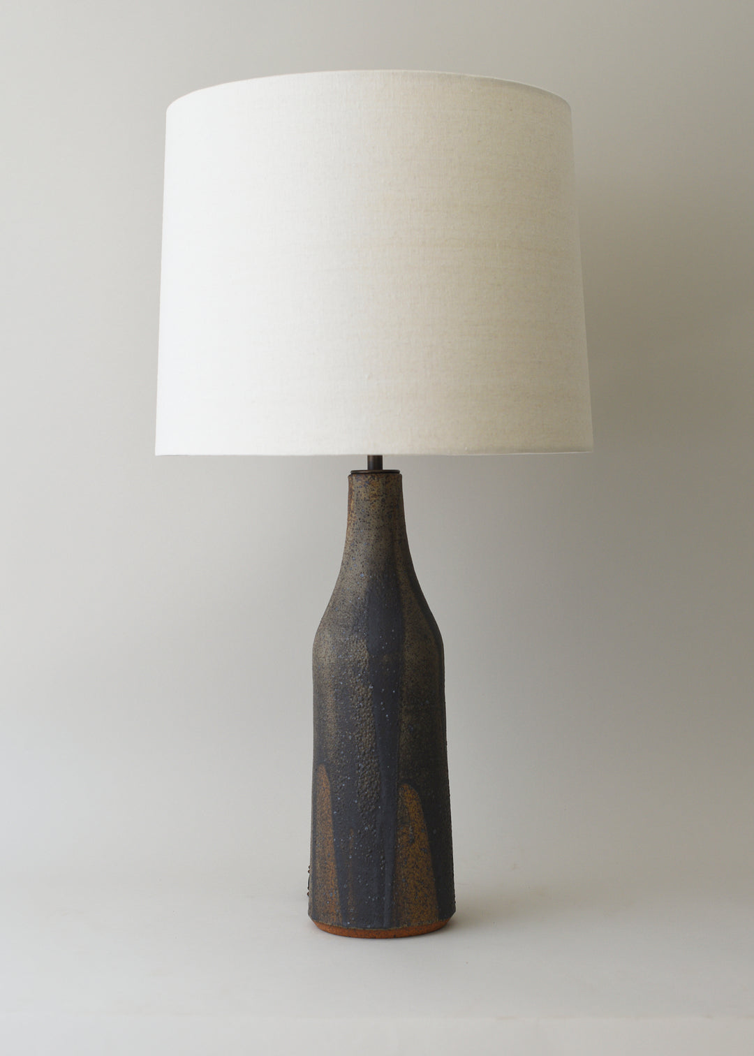 Elongated Bottle Lamp in Poured Graphite - Victoria Morris Pottery