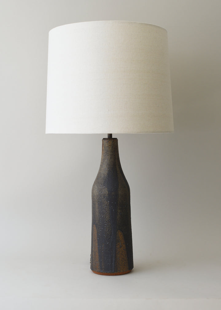 Elongated Bottle Lamp in Poured Graphite - Victoria Morris Pottery