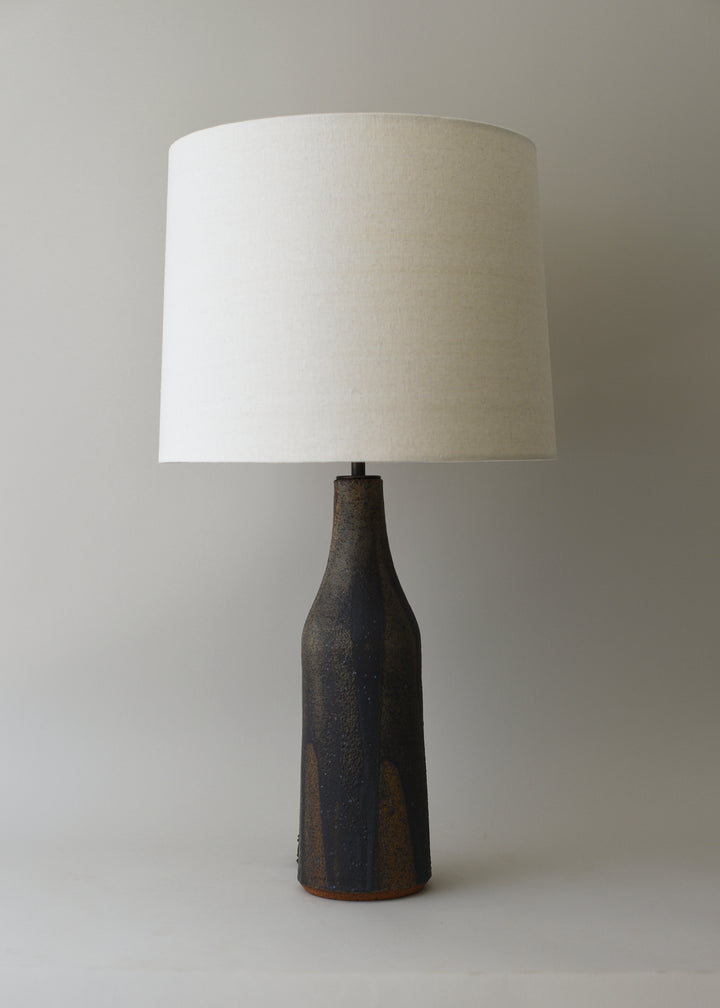 Elongated Bottle Lamp in Poured Graphite - Victoria Morris Pottery
