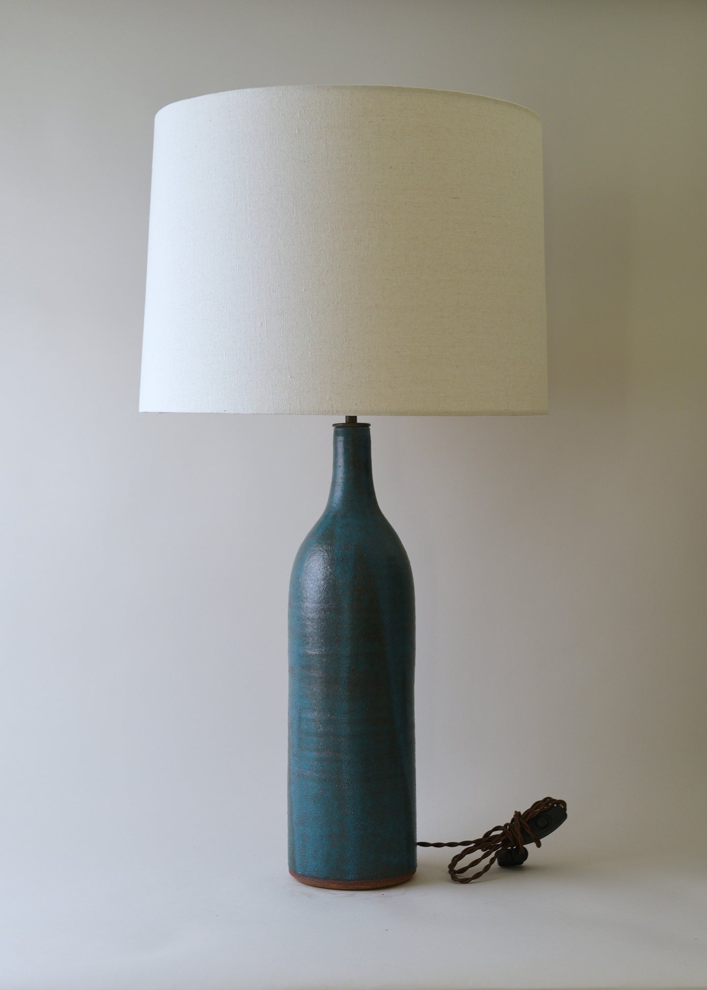 Extra Large Bottle Lamp in Turquoise - Victoria Morris Pottery